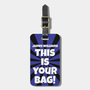 Étiquette À Bagage Drôle Sac personnalisé Attention Voyage bleu