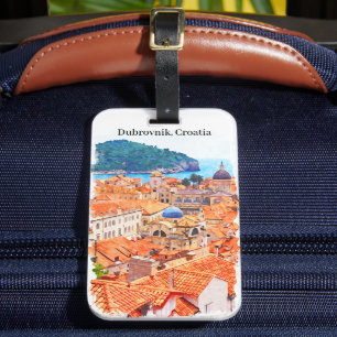 Étiquette À Bagage Dubrovnik Croatie Peinture aquarelle