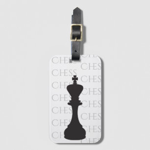 Étiquette À Bagage Échecs King Classic Pièce moderne Noir, Blanc