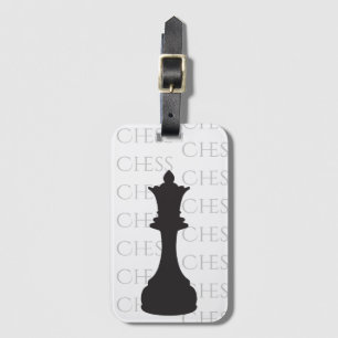 Étiquette À Bagage Échecs Queen Classic Pièce moderne Noir, Blanc