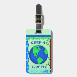 Étiquette À Bagage Écologie de la Terre verte Balise de bagage