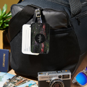 Étiquette À Bagage Écorce de bois mossy roux Monogram