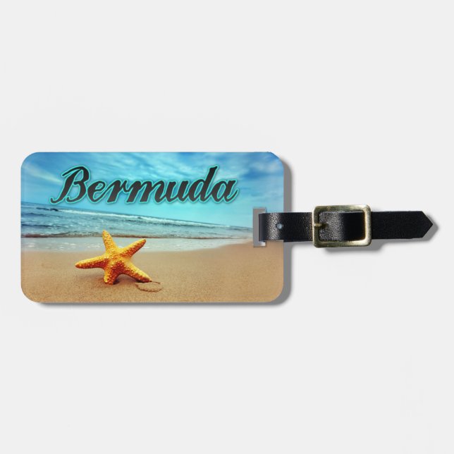 Étiquette À Bagage Écorée des Bermudes (Devant horizontal)
