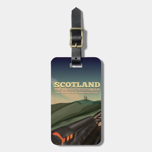 Étiquette À Bagage Ecosse Locomotive Travel Poster (Devant Vertical)