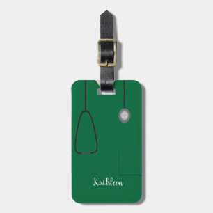 Étiquette À Bagage Écrans Uniforme Nurse Dk Green Luggage Balise