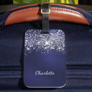 Étiquette À Bagage Écriture de nom monogramme de poussière de parties