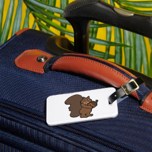 Étiquette À Bagage Écureuil avec gland animal mignon de la forêt