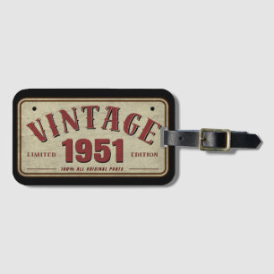 Étiquette À Bagage Édition limitée vintage 1951, toutes pièces d'orig