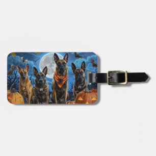 Étiquette À Bagage Éffrayant belge de Malinoi Halloween