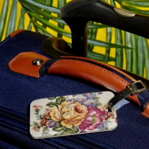 Étiquette À Bagage Élégance : Balises de bagages floraux inspirées de