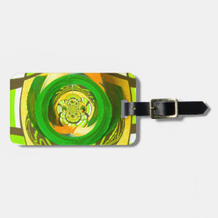 Étiquette À Bagage Elégance d'or : Beau art rose jaune africain