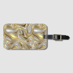 Étiquette À Bagage Élégance liquide - motif liquide métallique