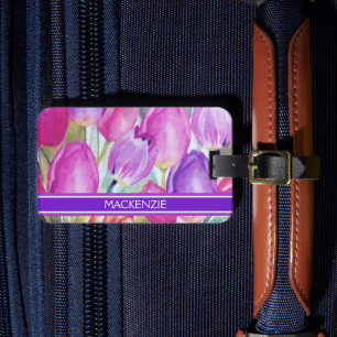 Étiquette À Bagage ELÉGANT aquarelle florale