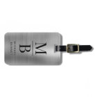 Élégant argent monogrammé brossé métal