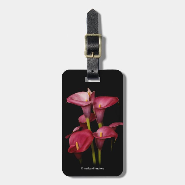 Étiquette À Bagage Élégant Calla Lilies (Devant Vertical)