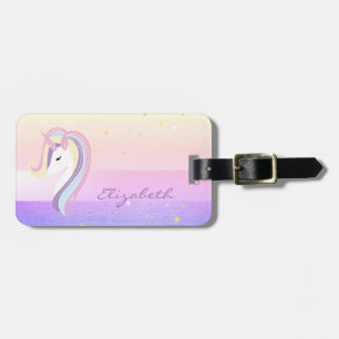 Étiquette À Bagage Élégant Design Chic, Unicorne