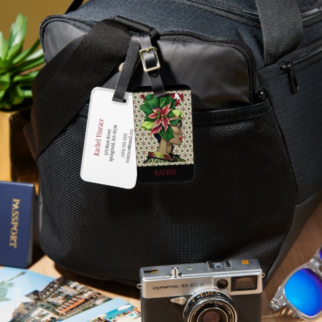 Étiquette À Bagage Elégant et exotique tropicale toucher Allégance (Recto & Verso)