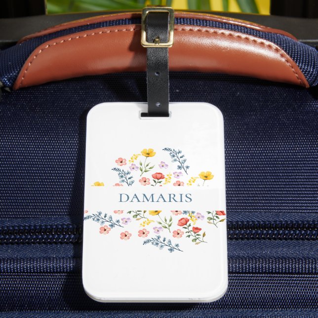 Étiquette À Bagage Élégant floral personnalisé bagage étiquette (Insitu Rectoal 2)