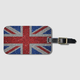 Étiquette À Bagage Elegant glitter Patriotic U.K. flag