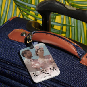 Étiquette À Bagage Élégant Mariage photo Pastel Vintage