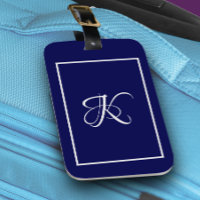 Élégant monogramme initial gris bleu