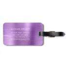 Élégant Monogrammé Métal Brossé Violet