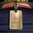 Élégant Monogrammé Métal Doré Brossé