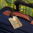 Élégant Monogrammé Métal Doré Brossé