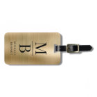 Élégant Monogramme Or Brossé Métallique