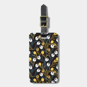 Étiquette À Bagage Élégant motif floral de Tulipe