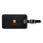 Élégant noir or monogramme nom script personnalisé