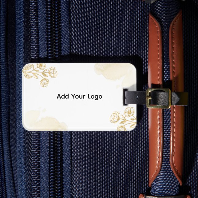 Étiquette À Bagage Élégant or floral personnalisé bagage étiquette |  (Insitu Rectoal 4)