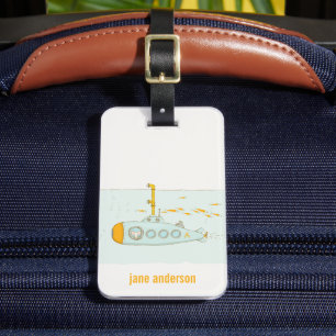 Étiquette À Bagage Élégant petit sous-marin sous-marin Monogramme de 