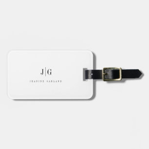 Étiquette À Bagage Élégant professionnel simple Monogramme minimalist