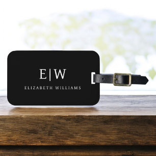 Étiquette À Bagage Élégant professionnel simple Monogramme minimalist
