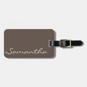 Étiquette À Bagage élégant simple moderne chic tendance monogram gris