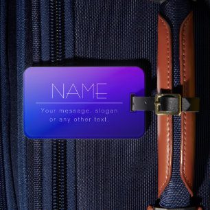Étiquette À Bagage Élégant texte modifiable et couleur violet moderne