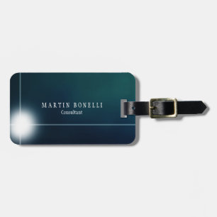 Étiquette À Bagage Élégant Vert Bleu Plaine Propre