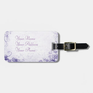 Étiquette À Bagage Élégant violet Vintage