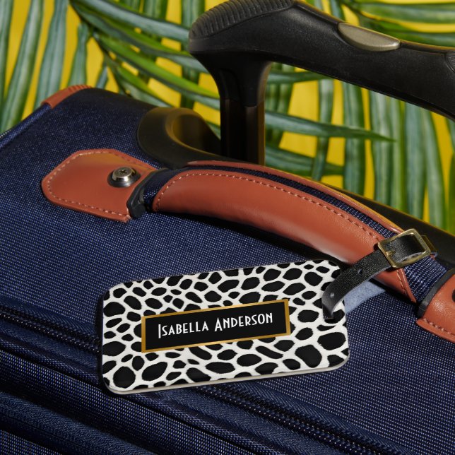 Étiquette À Bagage Elégante collection populaire de luxe Leopard blan (Insitu Rectoal 3)