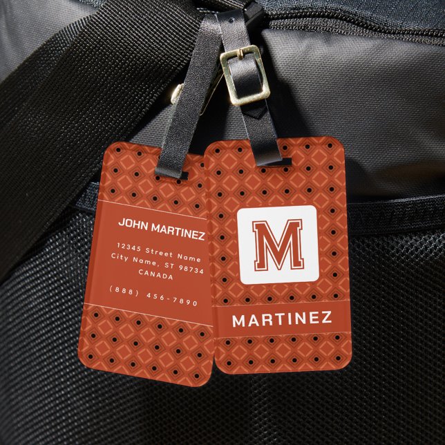 Étiquette À Bagage Élégante étiquette de bagage Brown pour homme (Créateur téléchargé)