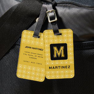 Étiquette À Bagage Élégante étiquette de bagage jaune pour homme