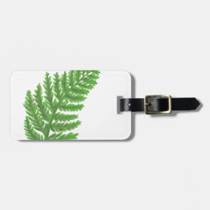 Étiquette À Bagage Élégante fougères vertes feuilles de bois