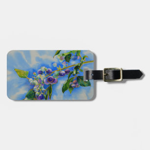Étiquette À Bagage Elégante peinture à l'aquarelle de bleuet