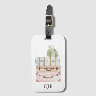 Étiquette À Bagage Élégante valise Aquarelle Bagages