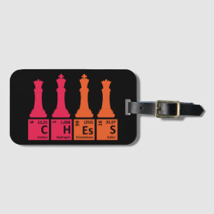 Étiquette À Bagage Éléments de chimie des pièces d'échecs