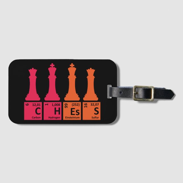 Étiquette À Bagage Éléments de chimie des pièces d'échecs (Devant Horizontal)