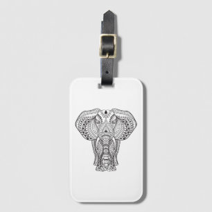 Étiquette À Bagage Éléphant d'Asie ethnique