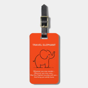 ÉTIQUETTE À BAGAGE ÉLÉPHANT DE VOYAGE