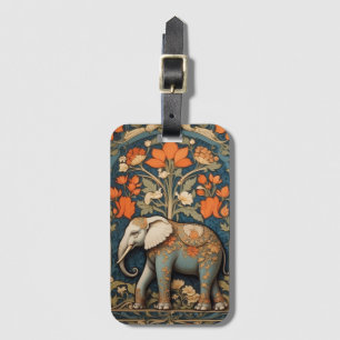 Étiquette À Bagage Eléphant décoré William Morris Inspiré Floral